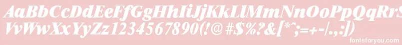RiccioneserialHeavyItalic Font – White Fonts on Pink Background