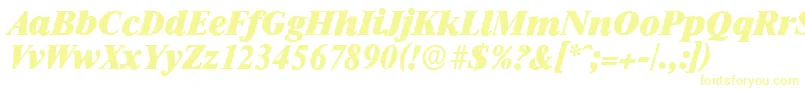 RiccioneserialHeavyItalic Font – Yellow Fonts on White Background