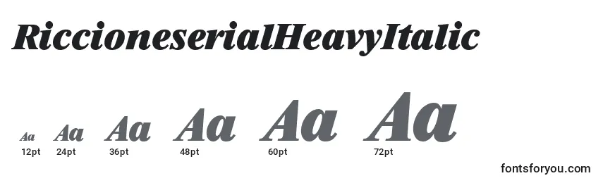 RiccioneserialHeavyItalic Font Sizes