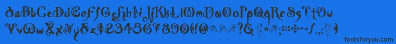 Nymph Font – Black Fonts on Blue Background