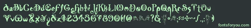 Nymph Font – Green Fonts on Black Background