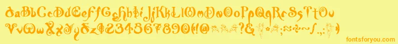 fuente Nymph – Fuentes Naranjas Sobre Fondo Amarillo
