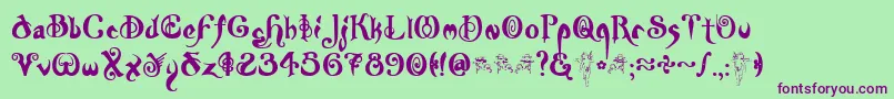 Nymph Font – Purple Fonts on Green Background