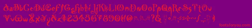 Nymph Font – Red Fonts on Purple Background
