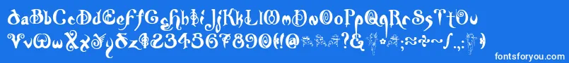 Nymph Font – White Fonts on Blue Background