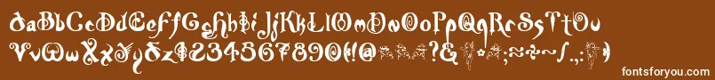 Nymph Font – White Fonts on Brown Background