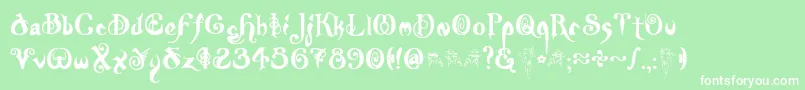 Nymph Font – White Fonts on Green Background