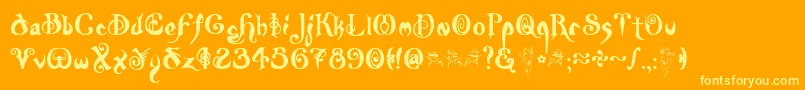 Nymph Font – Yellow Fonts on Orange Background