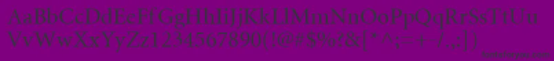 Miniature-fontti – mustat fontit violetilla taustalla