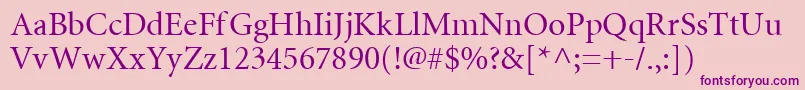 Miniature Font – Purple Fonts on Pink Background