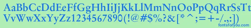 OriginalgaramondcbtBold Font – Blue Fonts on Green Background