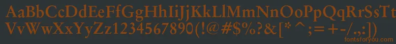 OriginalgaramondcbtBold-fontti – ruskeat fontit mustalla taustalla