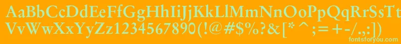 OriginalgaramondcbtBold-Schriftart – Grüne Schriften auf orangefarbenem Hintergrund