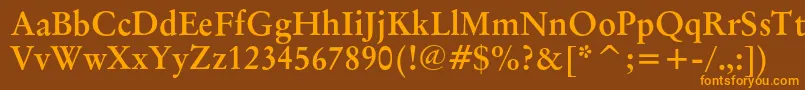 OriginalgaramondcbtBold Font – Orange Fonts on Brown Background