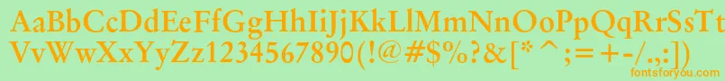 OriginalgaramondcbtBold Font – Orange Fonts on Green Background