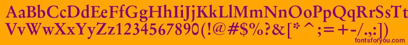 OriginalgaramondcbtBold Font – Purple Fonts on Orange Background