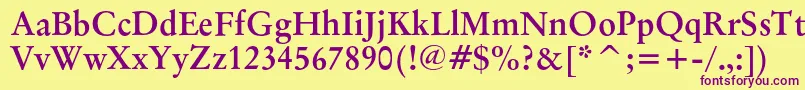 OriginalgaramondcbtBold Font – Purple Fonts on Yellow Background