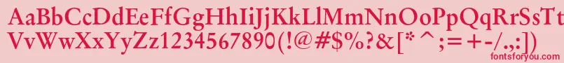 OriginalgaramondcbtBold Font – Red Fonts on Pink Background