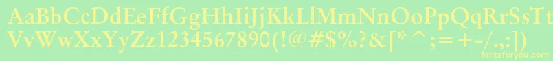 OriginalgaramondcbtBold Font – Yellow Fonts on Green Background