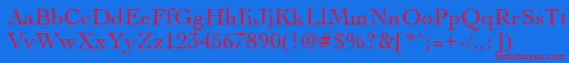 フォントCocktailRegular – 赤い文字の青い背景