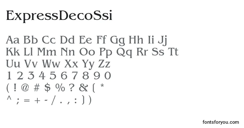 ExpressDecoSsi Font – alphabet, numbers, special characters