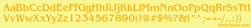 ExpressDecoSsi Font – Orange Fonts on Yellow Background