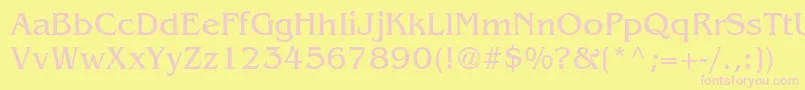ExpressDecoSsi-fontti – vaaleanpunaiset fontit keltaisella taustalla