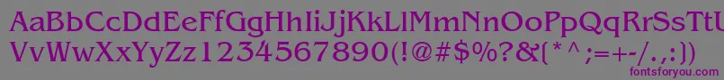 ExpressDecoSsi-fontti – violetit fontit harmaalla taustalla