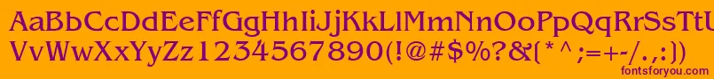 ExpressDecoSsi-Schriftart – Violette Schriften auf orangefarbenem Hintergrund
