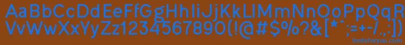 OgonekBold-fontti – siniset fontit ruskealla taustalla
