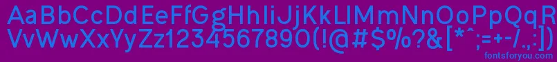 OgonekBold-fontti – siniset fontit violetilla taustalla