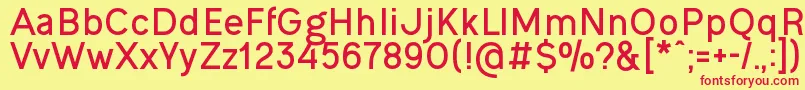 フォントOgonekBold – 赤い文字の黄色い背景