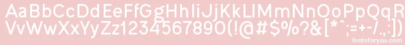 OgonekBold-fontti – valkoiset fontit vaaleanpunaisella taustalla