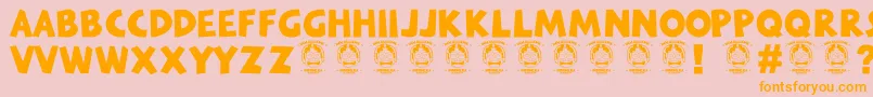 Theminion Font – Orange Fonts on Pink Background