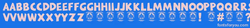 Lisätietoja Theminion-fontista Theminion-fontti – vaaleanpunaiset fontit sinisellä taustalla