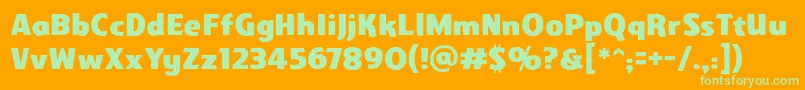 Gravesidebb Font – Green Fonts on Orange Background
