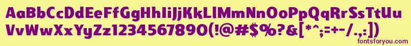 Gravesidebb Font – Purple Fonts on Yellow Background