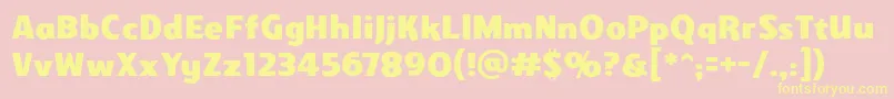 Gravesidebb Font – Yellow Fonts on Pink Background