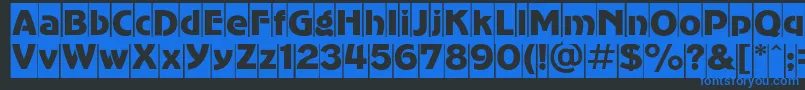 Agc-Schriftart – Blaue Schriften auf schwarzem Hintergrund