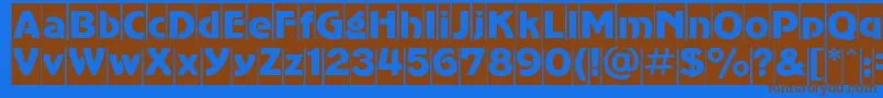 フォントAgc – 茶色の文字が青い背景にあります。