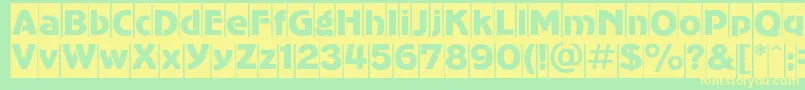 フォントAgc – 黄色の文字が緑の背景にあります