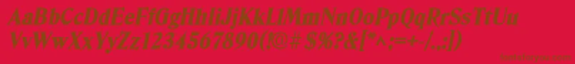 DenverlhBoldItalic Font – Brown Fonts on Red Background