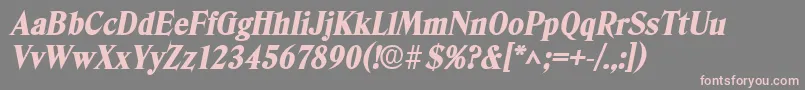 DenverlhBoldItalic Font – Pink Fonts on Gray Background