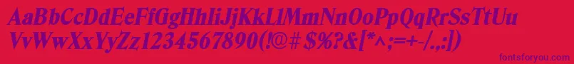 DenverlhBoldItalic Font – Purple Fonts on Red Background