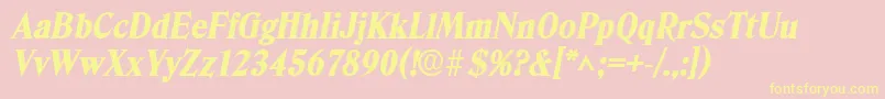 DenverlhBoldItalic Font – Yellow Fonts on Pink Background