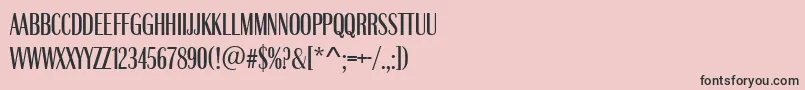 Fonte BristolCompressedMediumRegular – fontes pretas em um fundo rosa