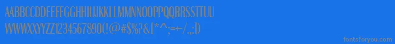 Fonte BristolCompressedMediumRegular – fontes cinzas em um fundo azul