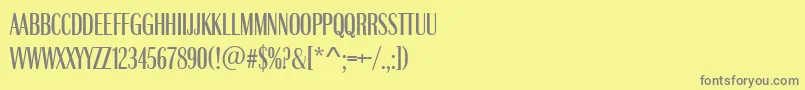 BristolCompressedMediumRegular-Schriftart – Graue Schriften auf gelbem Hintergrund