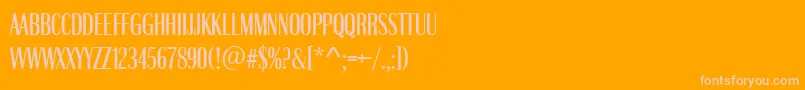 BristolCompressedMediumRegular-Schriftart – Rosa Schriften auf orangefarbenem Hintergrund