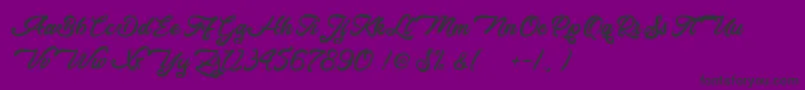 VacationsInPhuket-Schriftart – Schwarze Schriften auf violettem Hintergrund